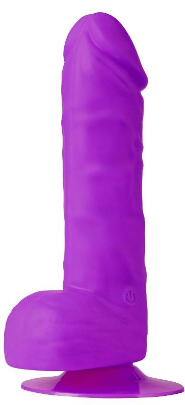 One Touch Silicone 7" Vibrator Purple Realistic Dildos