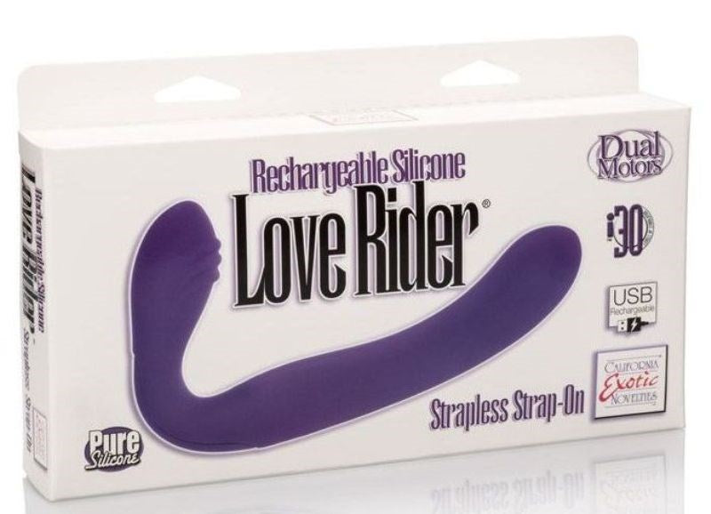 Rechargable Silicone Love Rider Strapless Strap-On Purple Strap On Sextoys