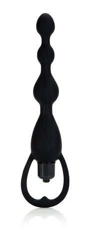 Silicone Vibrating Pleasure Anal Beads Black - Anal Beads and Balls