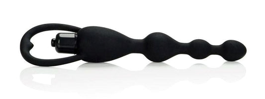 Silicone Vibrating Pleasure Anal Beads Black - Anal Beads and Balls