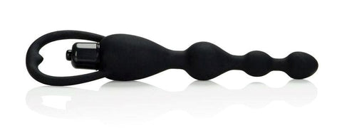 Silicone Vibrating Pleasure Anal Beads Black - Anal Beads and Balls