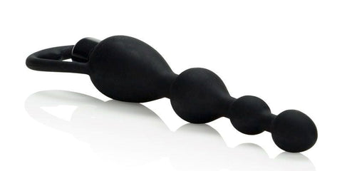 Silicone Vibrating Pleasure Anal Beads Black - Anal Beads and Balls