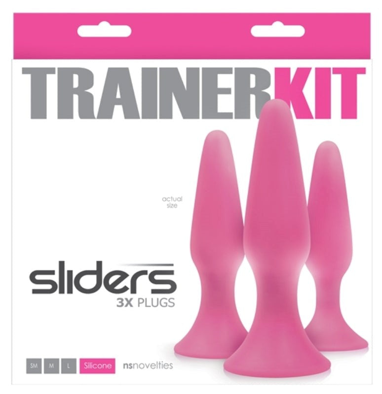 Sliders Trainer Silicone Butt Plug Kit Pink Sex Kits