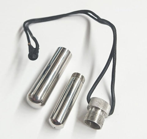 Steel Inhaler on BDSM Play Leather Cord - Steel Sex Toys