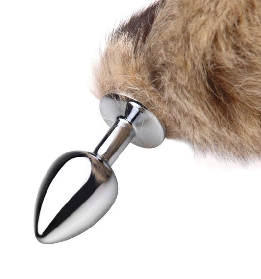 Untamed Xl Faux Fox Tail Anal Plug - Steel Sex Toys