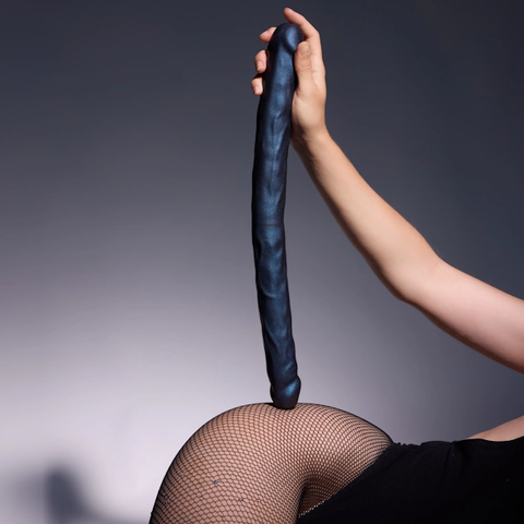STRAP ON ME Realistic Double Dong Snaky Metallic - Realistic Dildos
