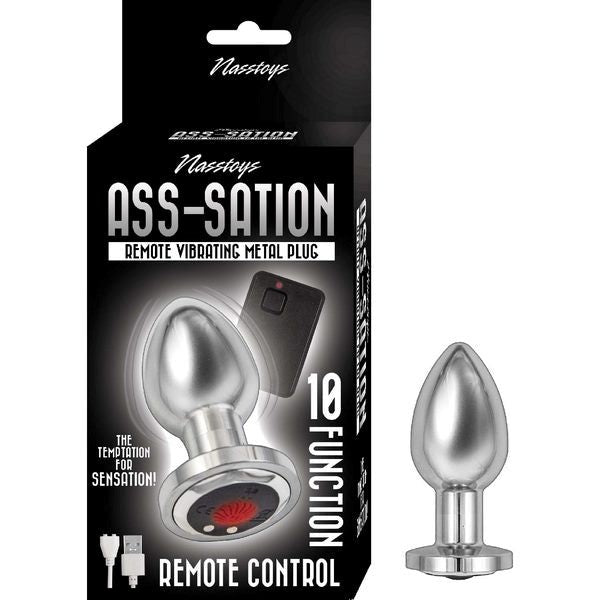 ASS-SATION 10 Function Remote Vibrating Metal Plug Butt Plugs