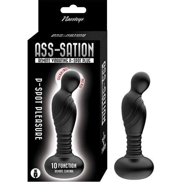 ASS-SATION Remote Vibrating P-Spot Plug Textured Shaft Prostate Toys