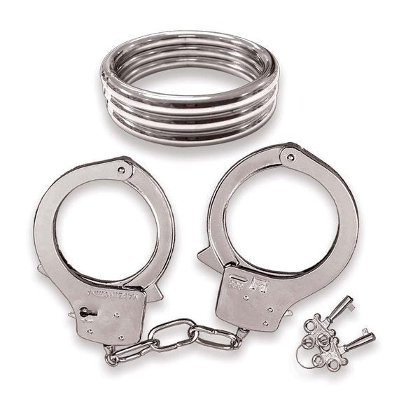 DOMINANT SUBMISSIVE Cock Ring and Handcuffs Sex Kits