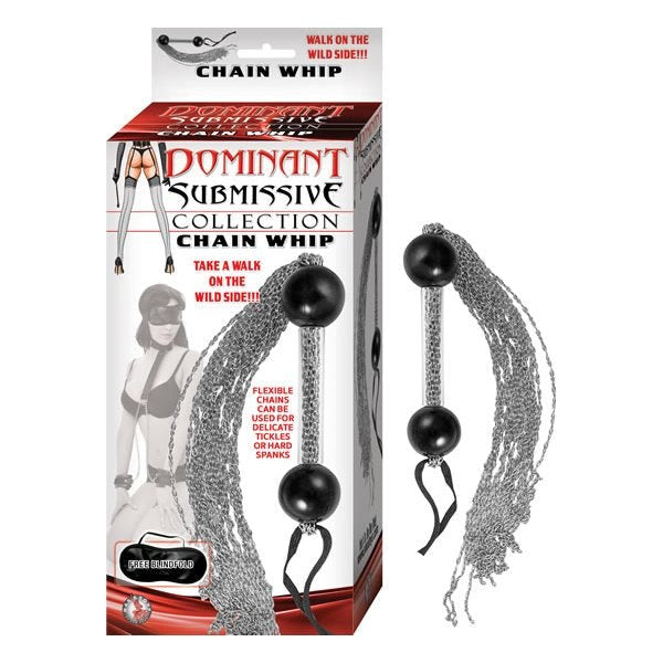 DOMINANT Submissive Iron Chain Whip & Silicone Balls Whips And Crops