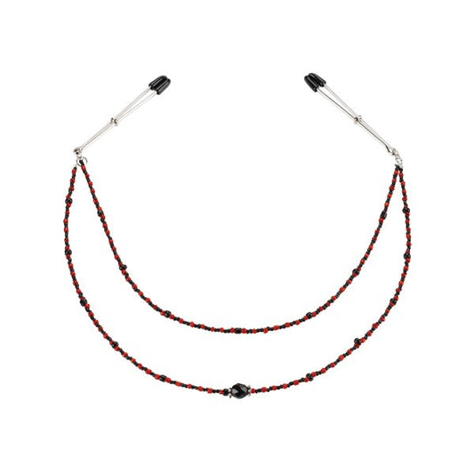 Spartacus' Double Strand Beaded Tit Clamps - Enhance Sensations - Nipple and Clit Clamps