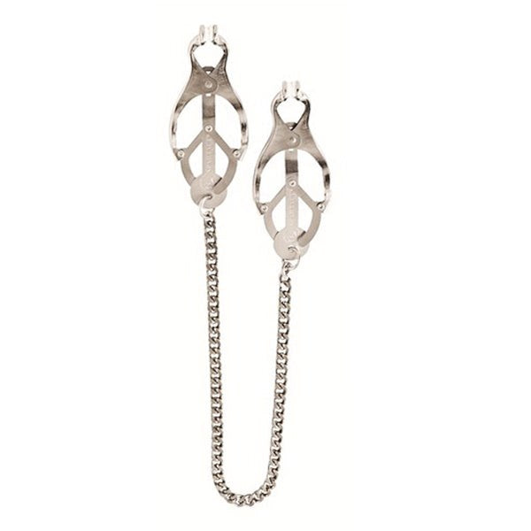 Endurance Butterfly Nipple Clamps With Jewel Chain Nipple and Clit Clamps