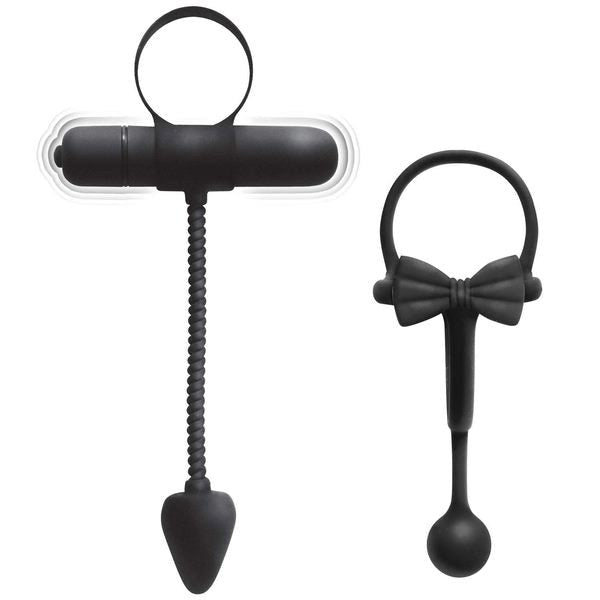 ENHANCER Cockring 2 Pack With Stretchy Butt Plug Sex Kits