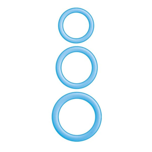 ENHANCER Glow Silicone Cock Ring Set - Customizable Fit for Intense Experiences Stretchy Cock Rings