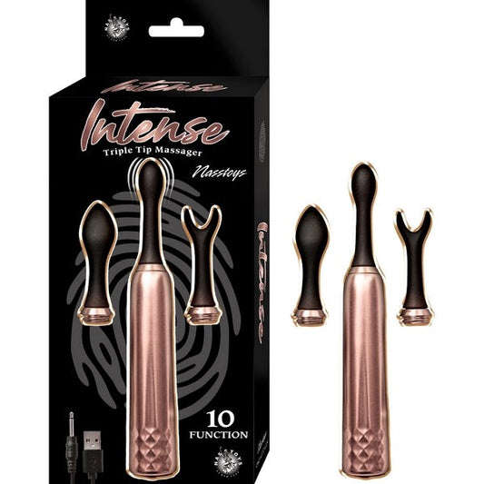 INTENSE Triple Tip Silicone Massager - Targeted Bliss for Mind and Body - Personal Massagers