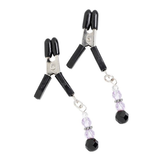 Sparkling Glass Bead Nipple Clamps - Moderate Stimulation - Nipple and Clit Clamps