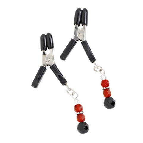 Sparkling Glass Bead Nipple Clamps - Moderate Stimulation - Nipple and Clit Clamps