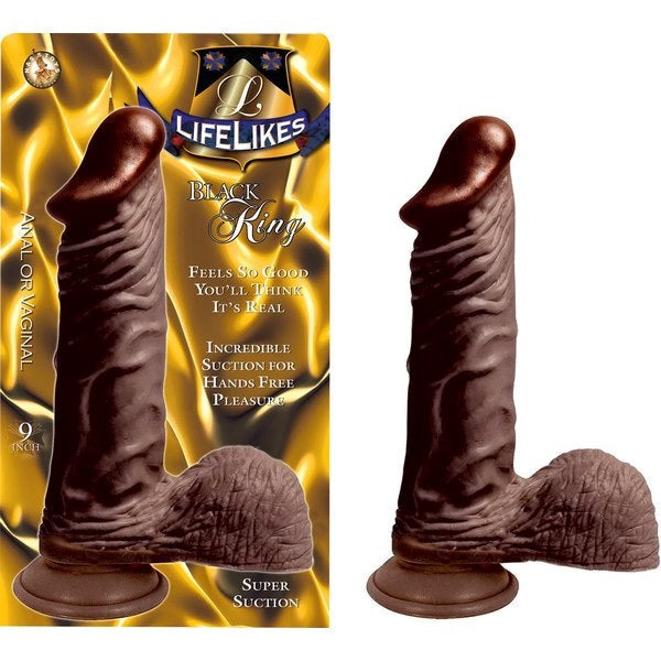 LIFELIKES Black King Reallistic 8 Inch Cock With Balls Realistic Dildos