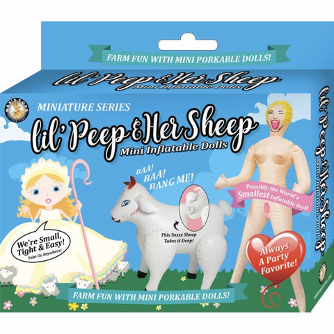 Lil' Peep and Her Sheep Blow Up Dolls - Portable Party Pals - Party Gifts and Novelties