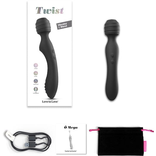 LOVE TO LOVE Twist Double Ender - Dual Vibrating Wand for Endless Delight - Body Wands