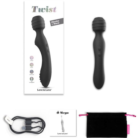 LOVE TO LOVE Twist Double Ender - Dual Vibrating Wand for Endless Delight - Body Wands