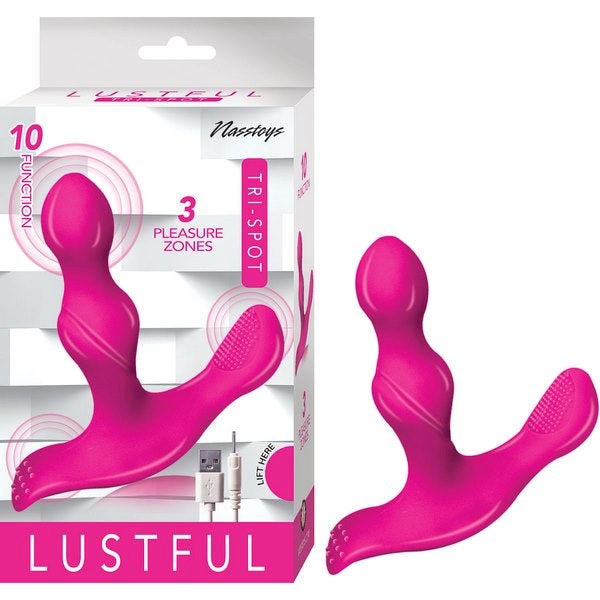 LUSTFUL Tri-Spot Insertable P or G-Spot Massager Prostate Toys