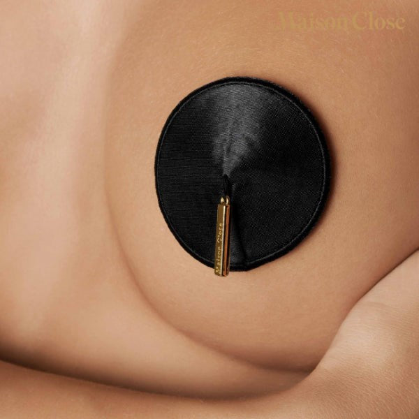 MAISON CLOSE Nippies Black and Gold Pasties With Adhesive Fancy Dress Ups