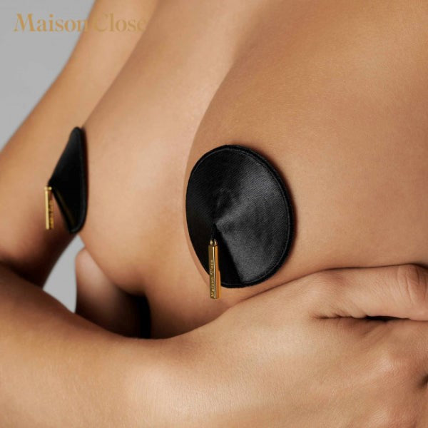 MAISON CLOSE Nippies Black and Gold Pasties With Adhesive Fancy Dress Ups