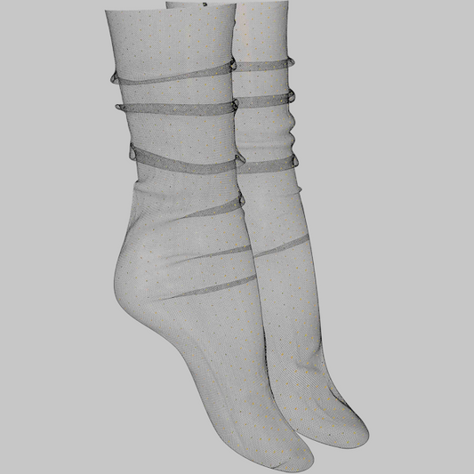 Maison Close Nylon Floral Patterned Dress-Up Socks Fancy Dress Ups