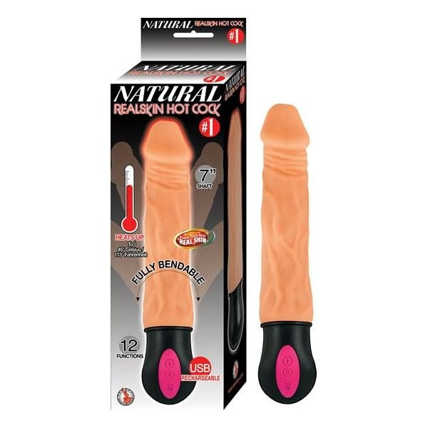 NATURAL REALSKIN 7 Inch Hot Cock No.1 Vibrating Dildos