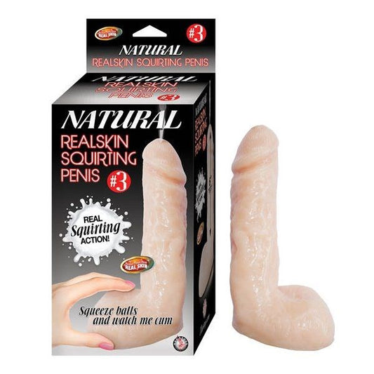 NATURAL REALSKIN Squirting Pleasure Wand - 7.5 Inch - Realistic Dildos