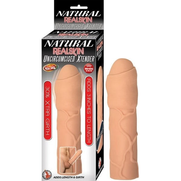 NATURAL REALSKIN Uncircumcised Penis Sleeve Xtender Pumps, Extenders and Sleeves