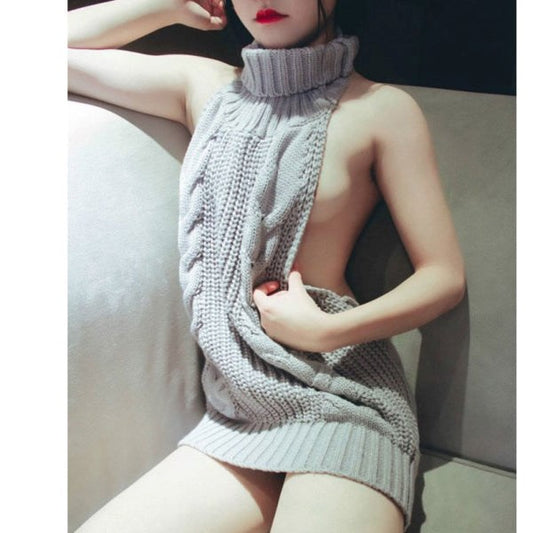 Starfire Daydream - Daring Open Back Turtle Neck Sweater - Her Fetish