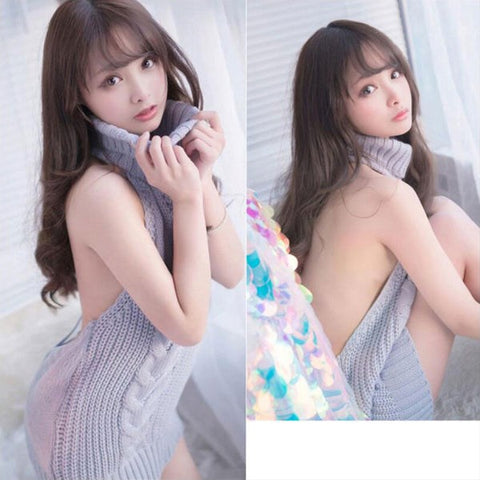 Starfire Daydream - Daring Open Back Turtle Neck Sweater - Her Fetish