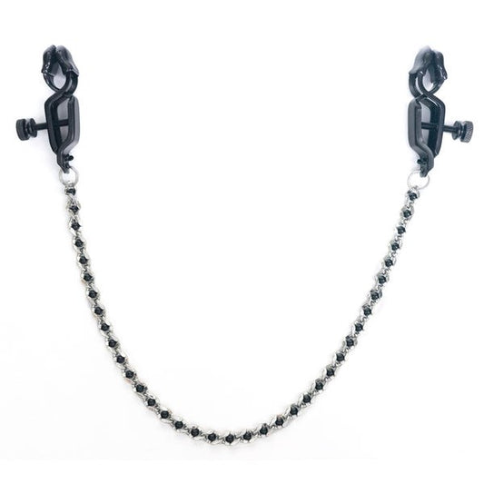 Spartacus' Exquisite Black Beaded Clamps - Indulge in Pleasure - Nipple and Clit Clamps