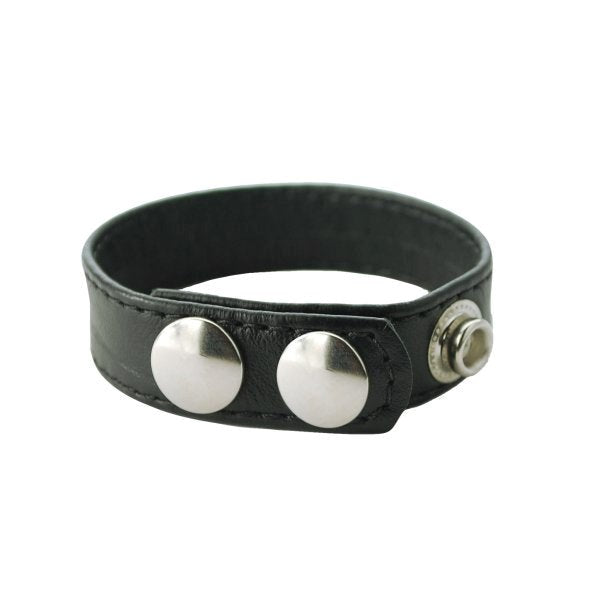 Plain Joe Leather Cock Ring 3 Speed Snap Adjustable Cock Rings