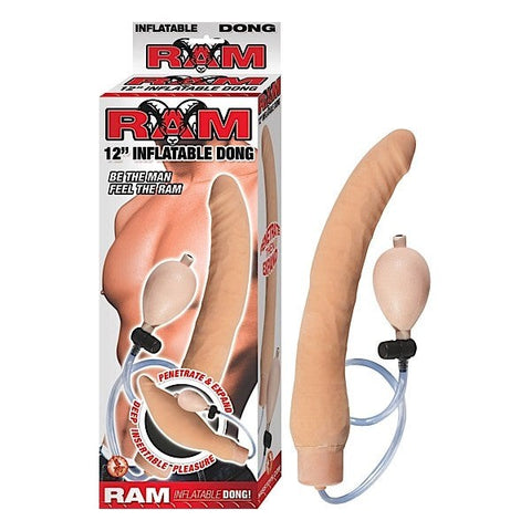 RAM 12in Realistic Inflatable Dong Expands to x3 Girth - Inflatable Dildos and Vibrators