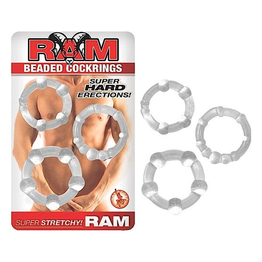 RAM Beaded Stretchy Cockrings - Enhance Your Performance Cock Ring Sets