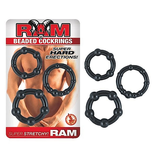 RAM Beaded Stretchy Cockrings - Enhance Your Performance Cock Ring Sets