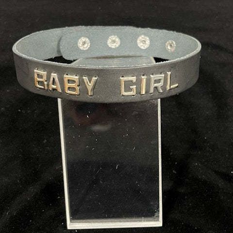 Spartacus Leather Wordband Collar - Adjustable for Baby Girls - Collars and Leads