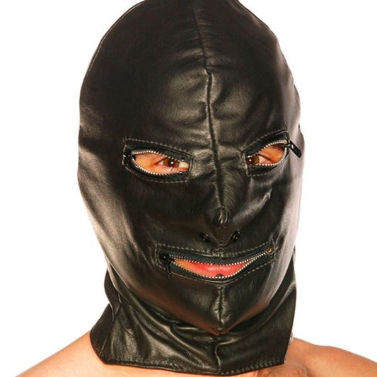 SPARTACUS Luxurious Leather Sensory Deprivation Hood - Bondage Hoods