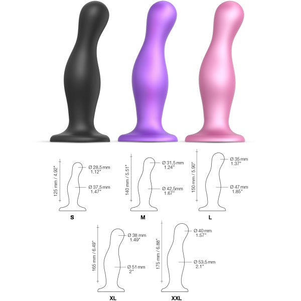 STRAP ON ME Dildo Plug Curvy Metallic - Purple Anal Dildos