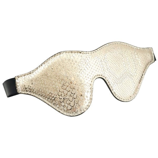 Spartacus White Snake Luxury Blindfold - Soft Leather Lining - Masks And Blindfolds