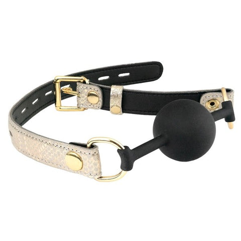Smooth silicone ball gag delivers effective restraint with unparalleled comfort. - Bondage Gags and Bits