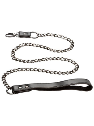 Euphoria Collection BDSM Collar With Chain Leash - Collars and Leads
