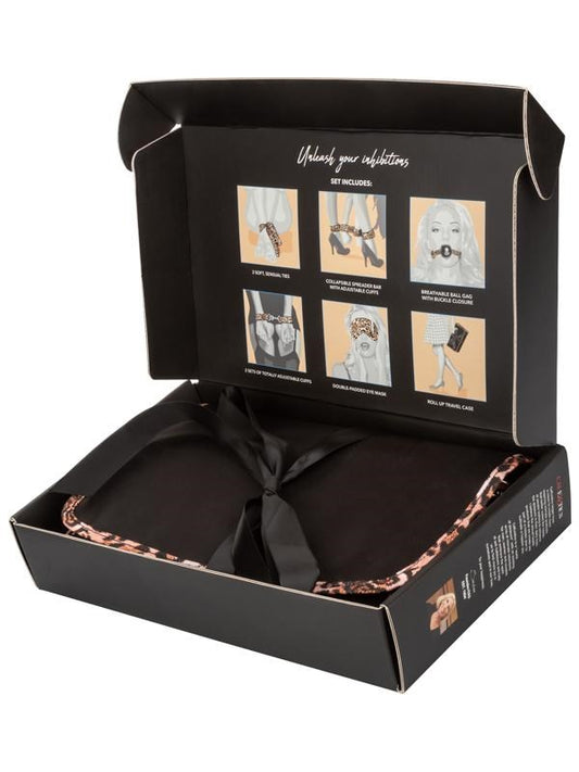 Leopard Print 8-Piece Unleashed Surrender Bondage Set - Bondage Kits