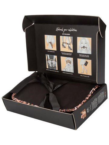 Leopard Print 8-Piece Unleashed Surrender Bondage Set - Bondage Kits