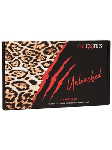 Leopard Print 8-Piece Unleashed Surrender Bondage Set - Bondage Kits