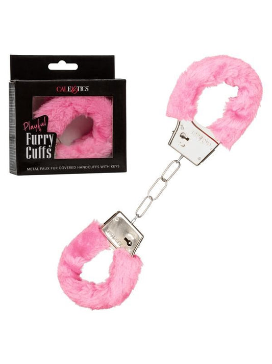 Playful Furry Cuffs Soft Faux Fur Handcuffs - Cuffs and Restraints
