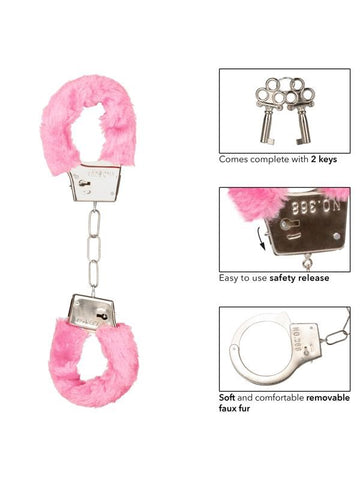 Playful Furry Cuffs Soft Faux Fur Handcuffs - Cuffs and Restraints